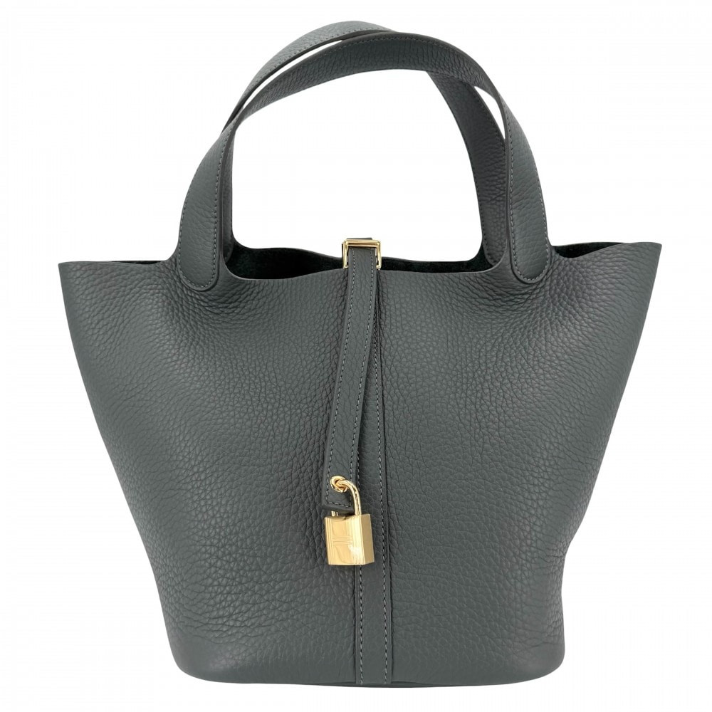 HERMES エルメス ハンドバッグ ピコタンロックMM ダークグリーン K刻印 トリヨンクレマンス    ヴェールマングローブ ゴールド金具 レディース 美品 2025年【中古品】