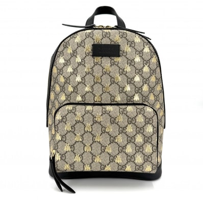GUCCI グッチ リュック ビー 蜂 バックパック 427042 GGスプリームキャンバス レザー ベージュ ブラック 黒 ゴールド金具 レディース【中古品】