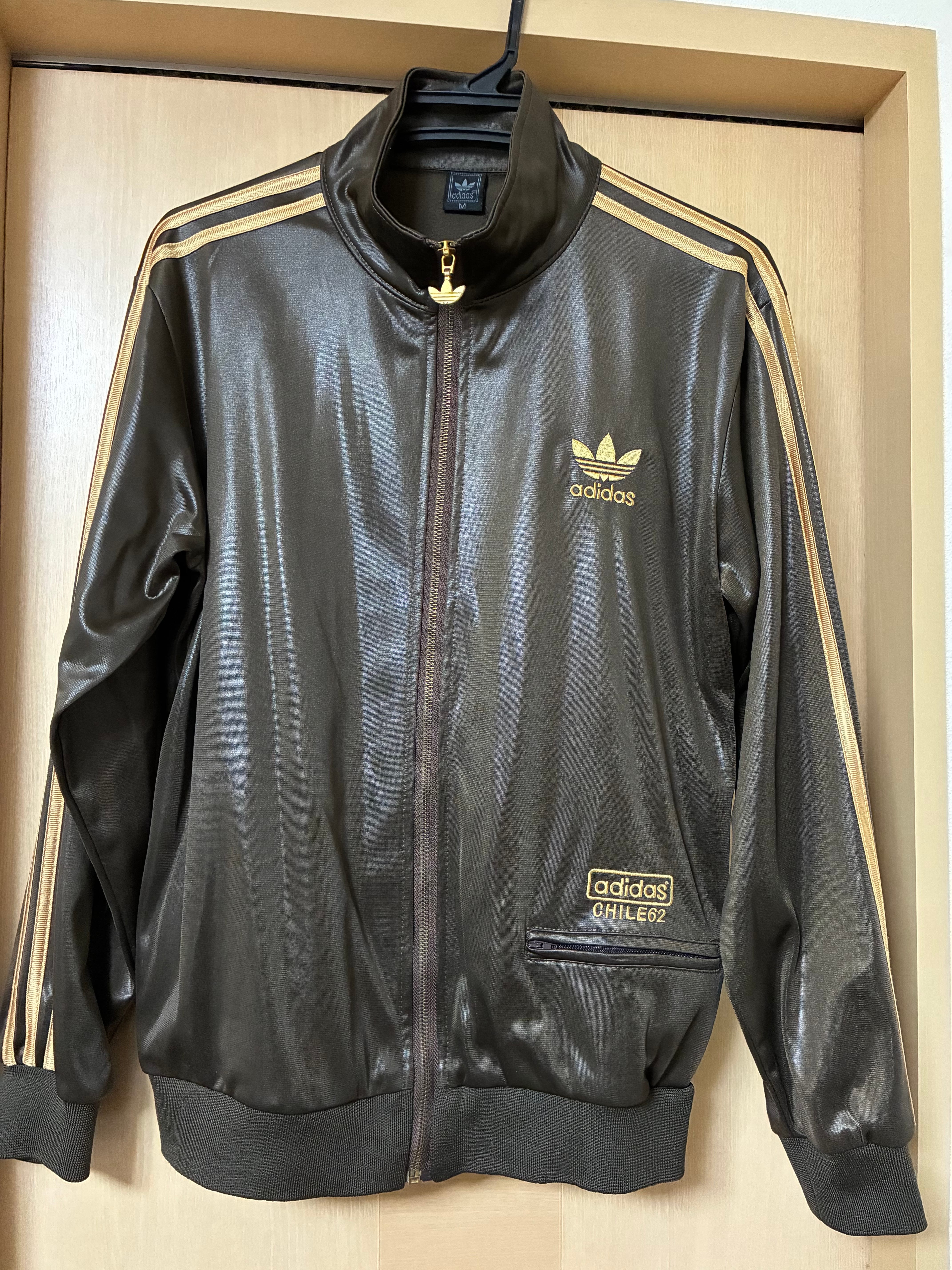 adidas CHILE 62 コーティングジャージ 海外M 上下 ブラウン