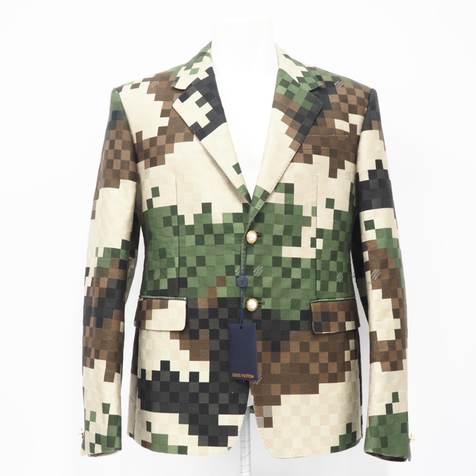 極美品 LOUIS VUITTON ルイ・ヴィトン ダモフラージュ テーラードジャケット L RM241 HSB HQJ60E テーラードジャケット マルチカラー コットン ポリエステル メンズ