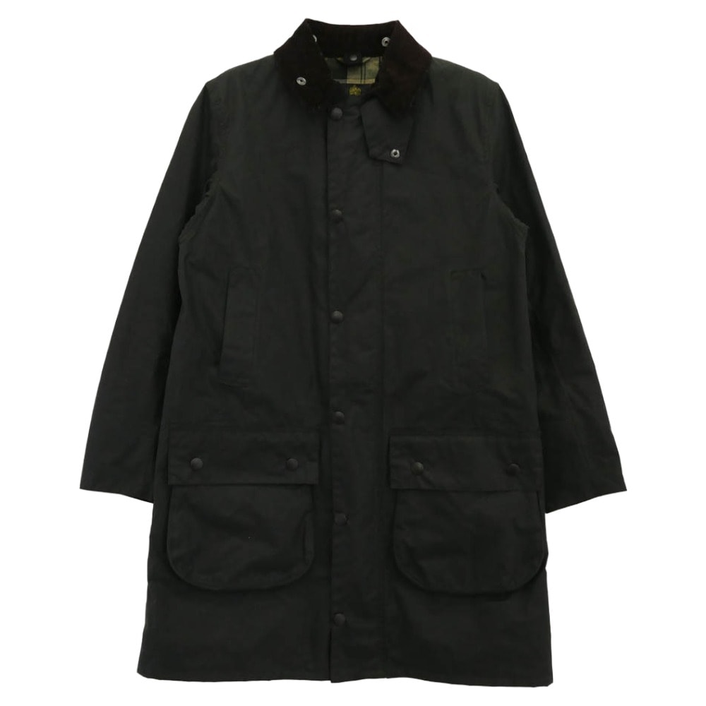 Barbour バブアー ジャケット MWX0534SG91 BORDER ボーダー Waxed Cotton Coat ワックスコットン コート カーキ系 36【中古】