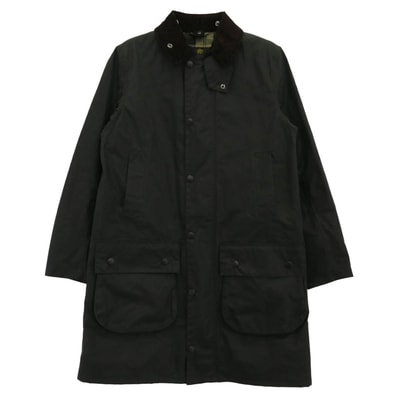 Barbour バブアー ジャケット MWX0534SG91 BORDER ボーダー Waxed Cotton Coat ワックスコットン コート カーキ系 36【中古】