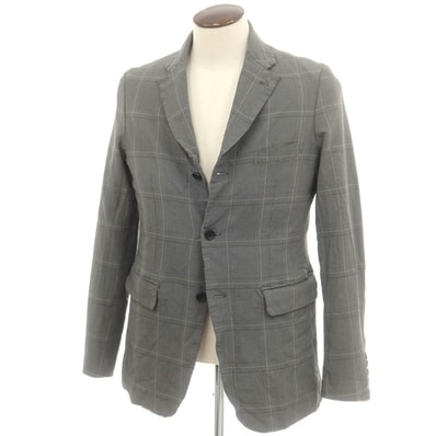【中古】コムデギャルソン オムドゥ COMME des GARCONS HOMME DEUX 2025年春夏 しわ加工 テーラードジャケット グレー【サイズL】【メンズ】