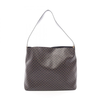 セリーヌ CELINE マカダム ショルダーバッグ バッグ PVCコーティングキャンバス レザー レディース ブラウン系 / ブラック系 【中古】