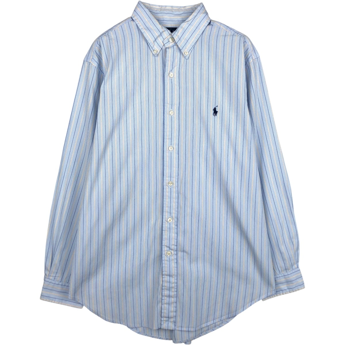 古着 ラルフローレン Ralph Lauren CLASSIC FIT クラシックフィット マルチストライプ 長袖 ボタンダウンストライプシャツ メンズL相当/eaa659221