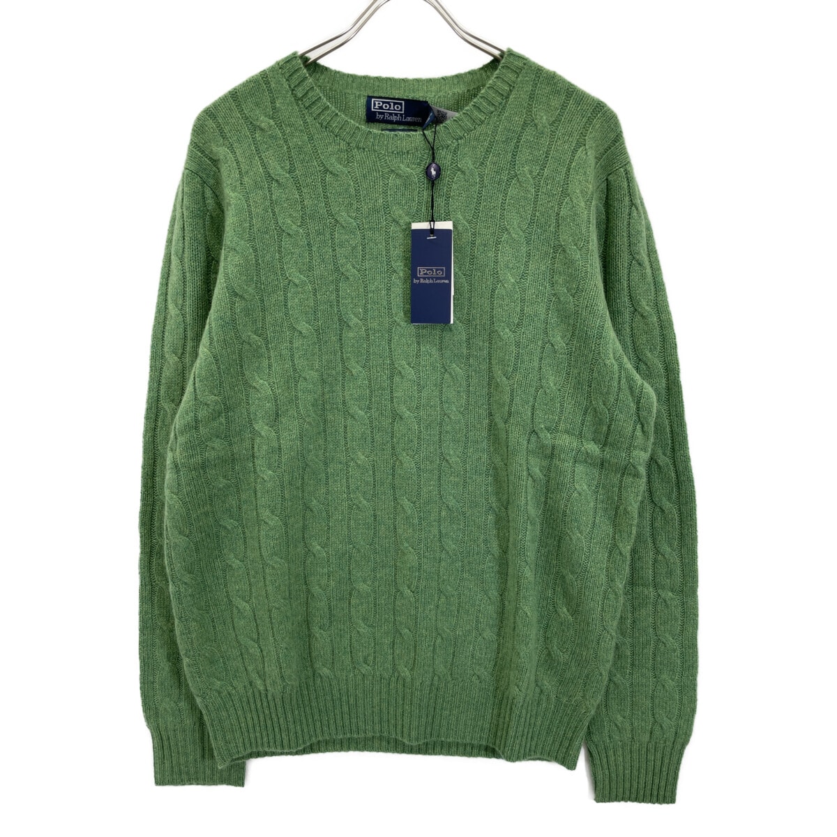ポロ ラルフローレン グリーン アイコニック ケーブルニット カシミヤ セーター L