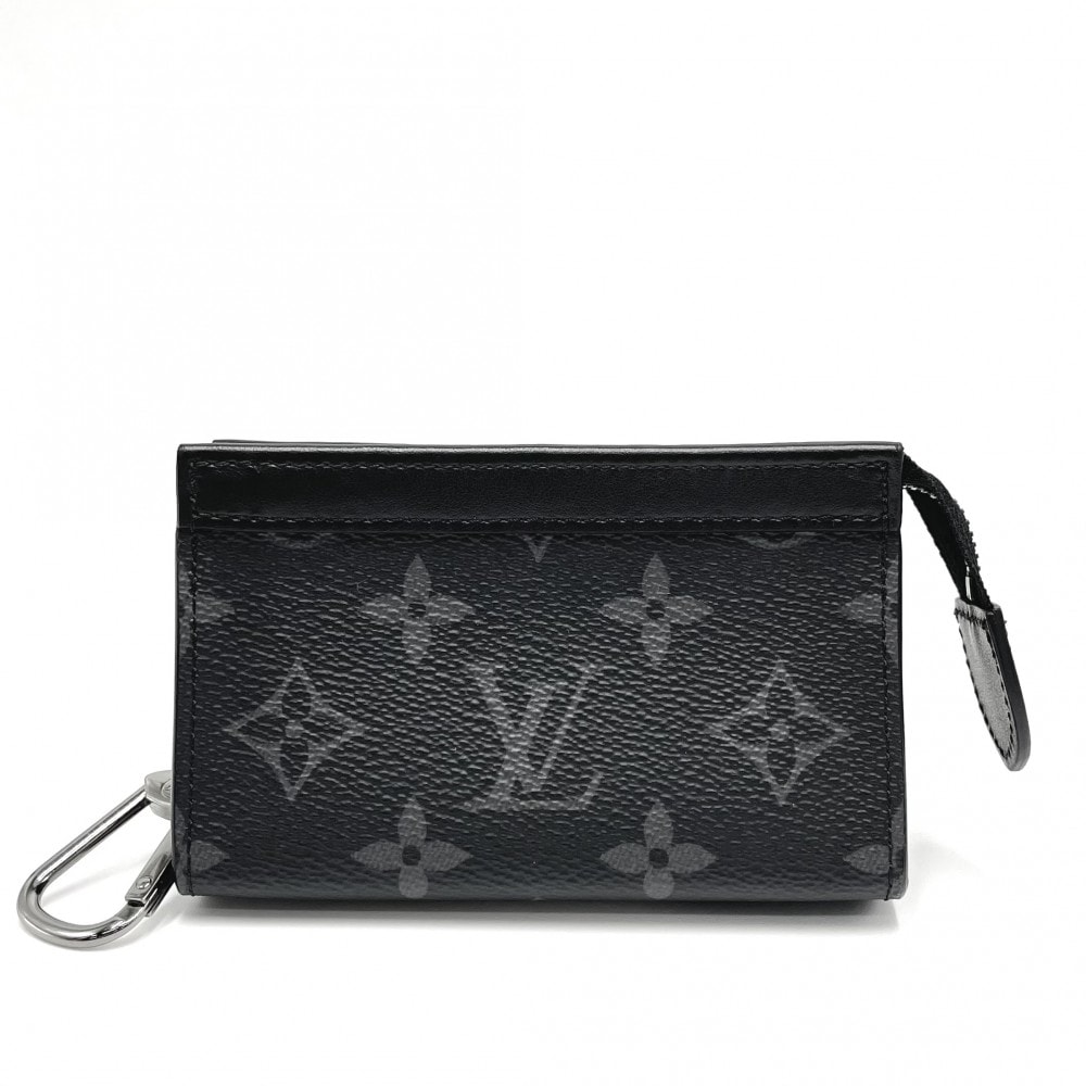 LOUIS VUITTON ルイヴィトン コインケース モノグラムエクリプス ポシェット クレ ヴォワヤージュ ブラック 小物 M82776    ノワール シルバー金具 メンズ 美品【中古品】