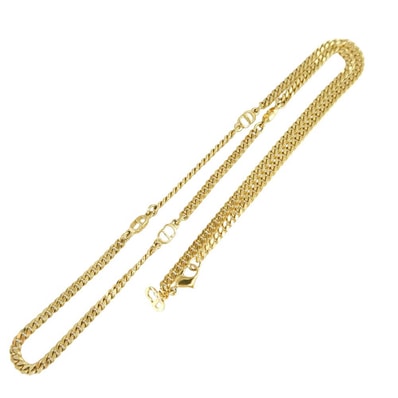 Christian Dior クリスチャンディオール CDロゴ 喜平チェーン ネックレス ゴールド系【中古】