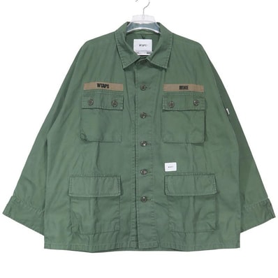 WTAPS ダブルタップス 19SS JUNGLE LS 01/SHIRT.NYCO.OXFORD 191WVDT-SHM01 ジャングル ロングスリーブ シャツ コットン ナイロン オックスフォード オリーブドラブ 長袖 サイズ02(M)