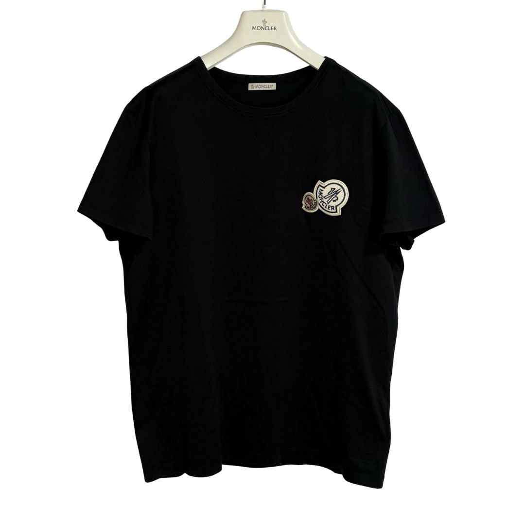 MONCLER Double Logo Patch Cotton T-Shirt "Black"