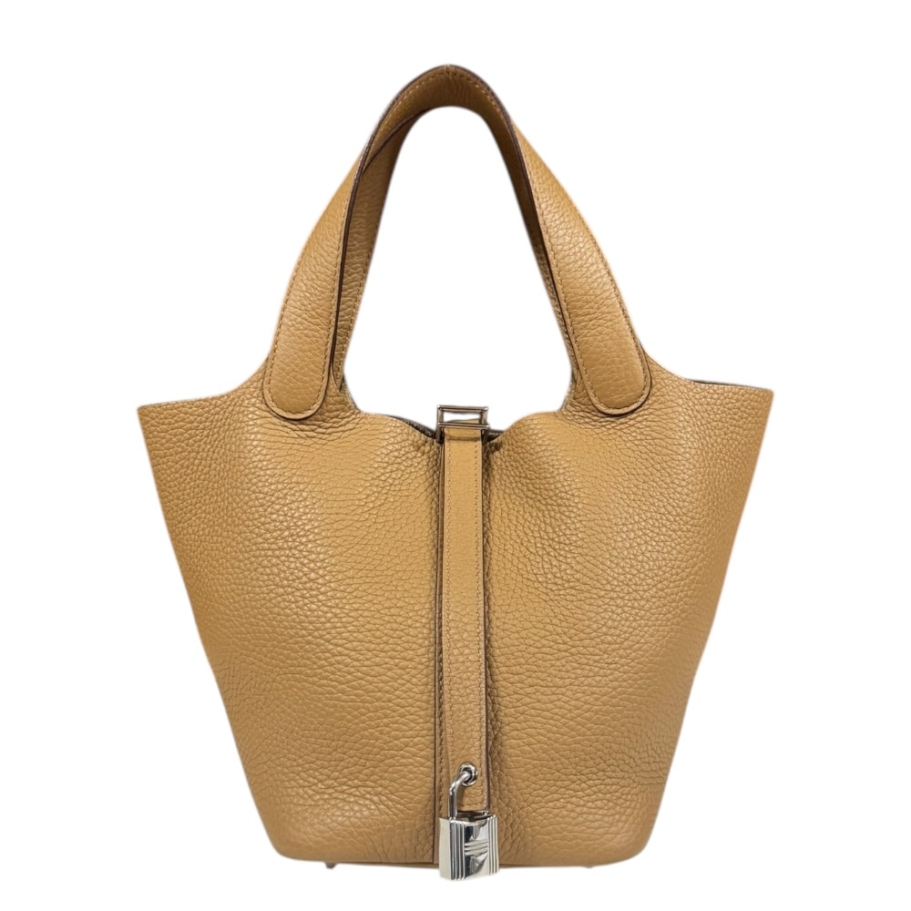 エルメス ピコタンロックPM ハンドバッグ トリヨン ブラウン レディース HERMES  中古