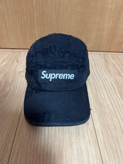 Supreme Frayed Logos Denim Camp Cap "Black"