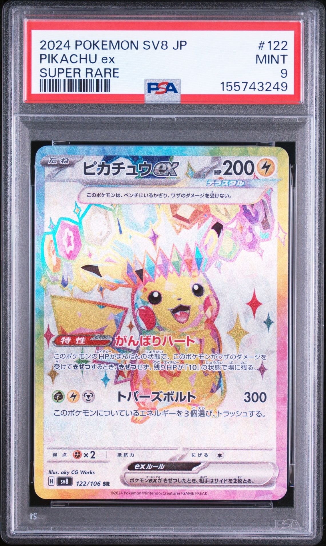 ピカチュウex SR [SV8 122/106](拡張パック「超電ブレイカー」)の新品