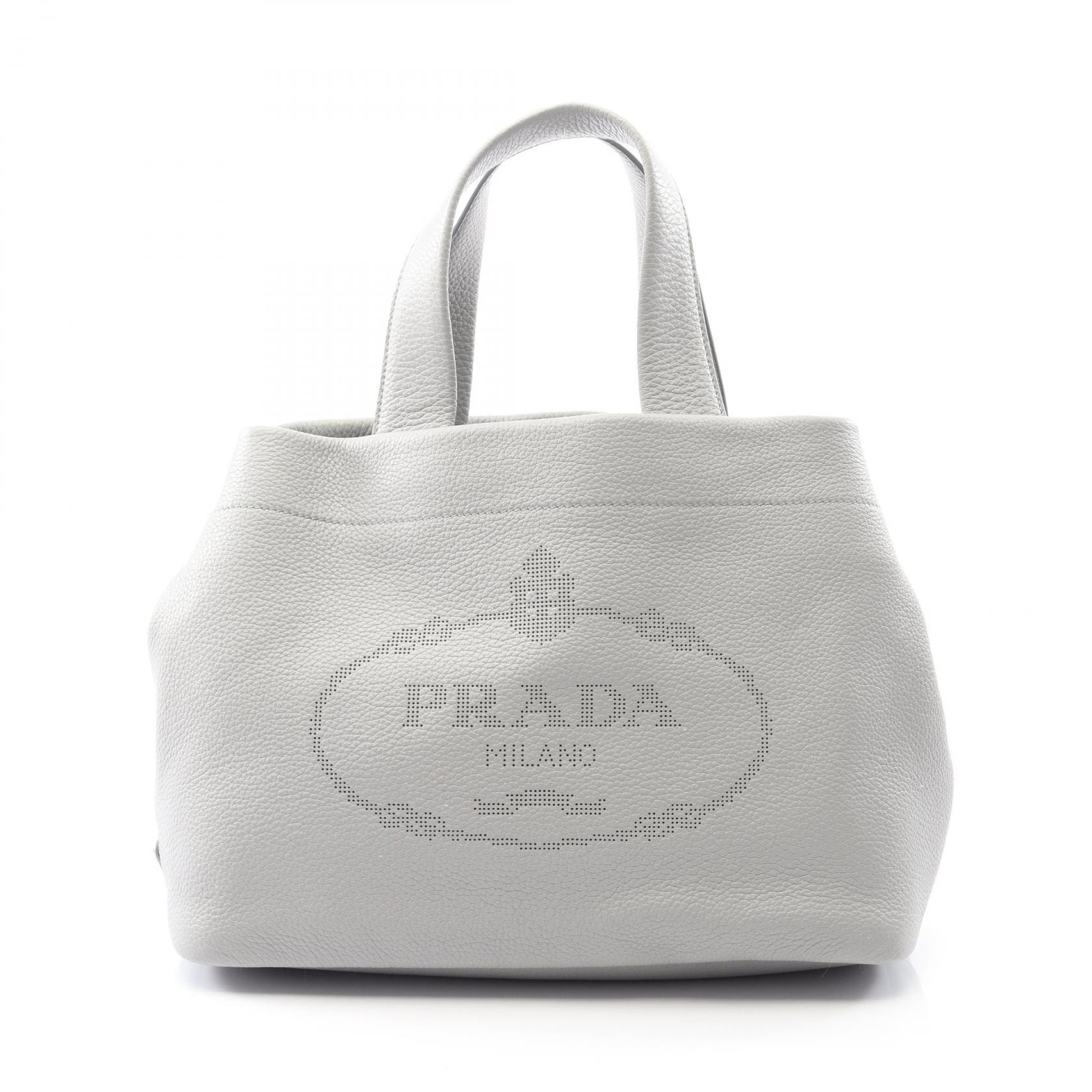 プラダ PRADA VIT DAINO ヴィッテロダイノ トートバッグ バッグ レザー レディース グレー系 1BG390 【中古】