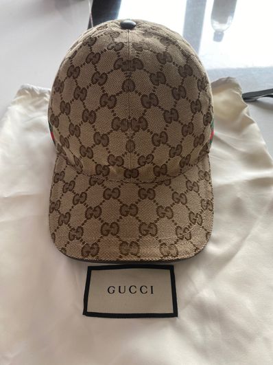 GUCCI Original GG Canvas Baseball Hat With Web "Beige/Ebony"