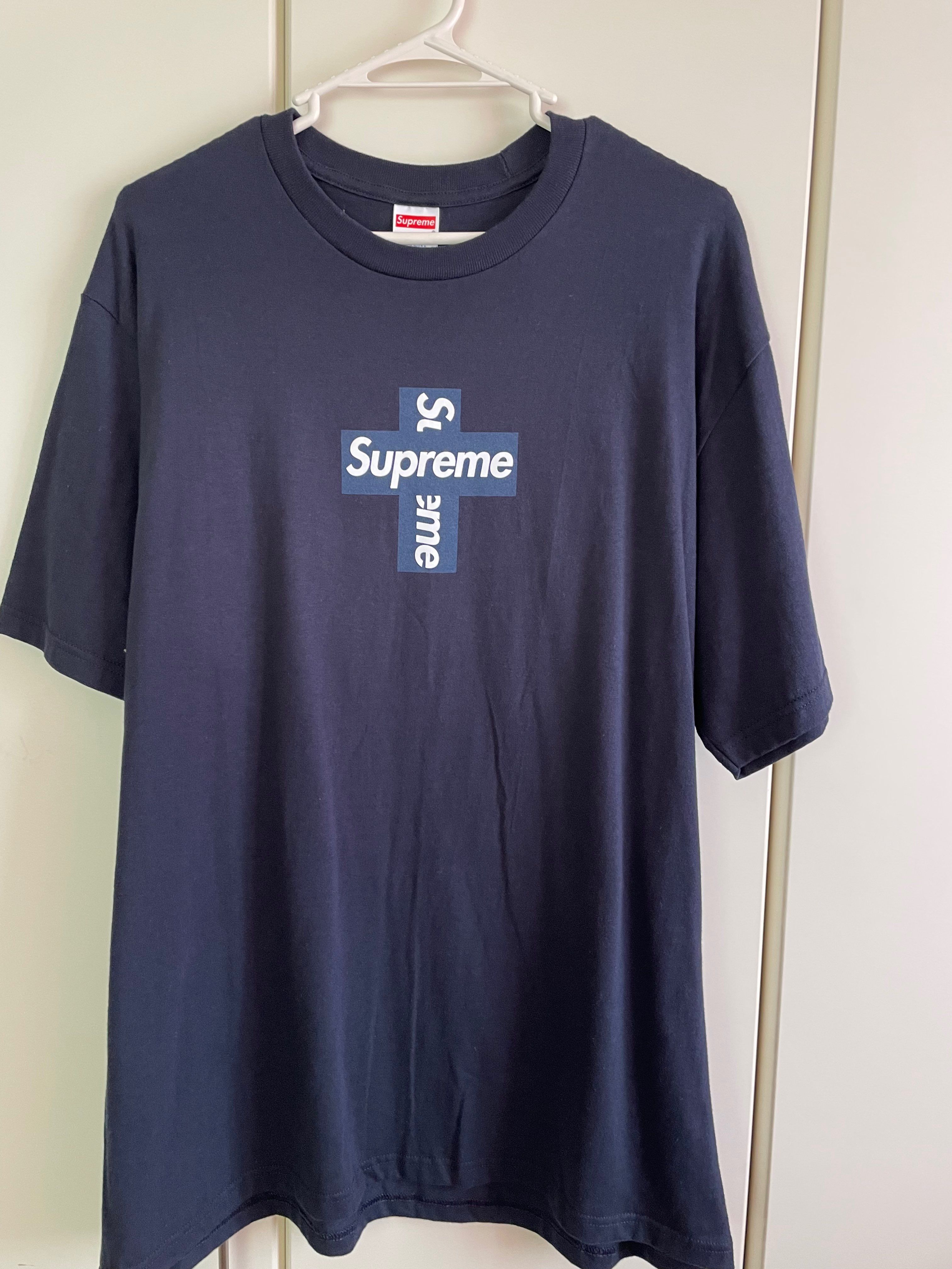 Supreme Cross Box Logo Tee "Navy"