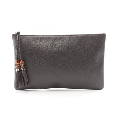 グッチ GUCCI バンブー セカンドバッグ クラッチバッグ バッグ レザー レディース ブラウン系 376858 【中古】