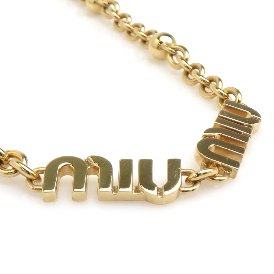 ミュウミュウ MIUMIU ネックレス メタル ゴールド レディース 5IC059【中古】 r11339k
