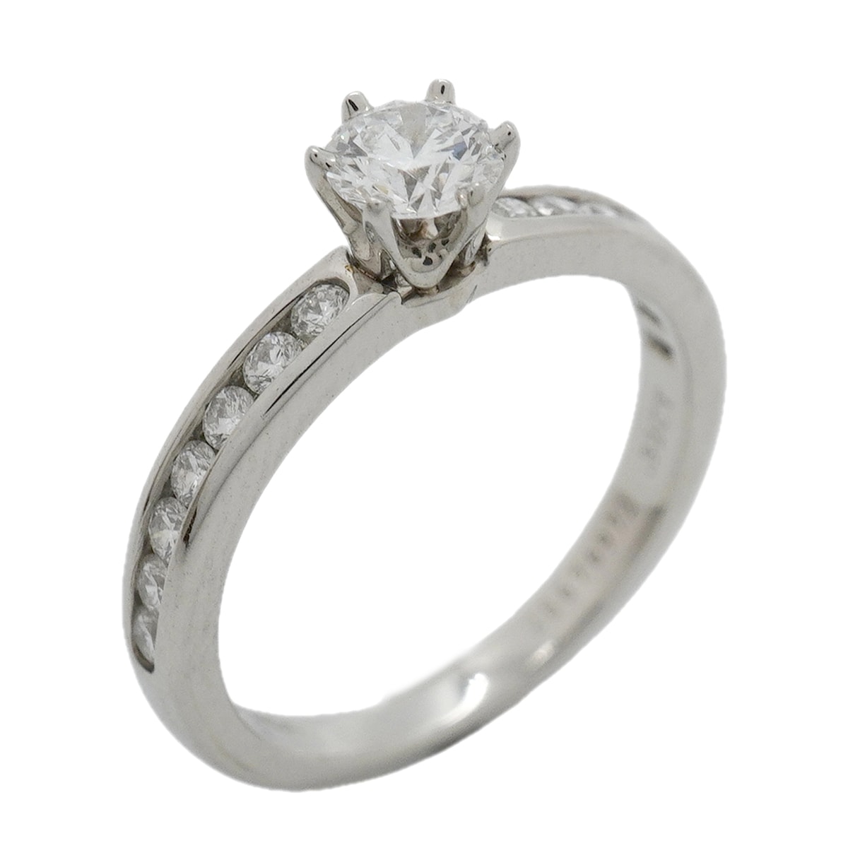 【6jkb0588】ティファニー リング チャネルセッティング Pt950 プラチナ ダイヤモンド 0.32ct 9号【中古】レディース