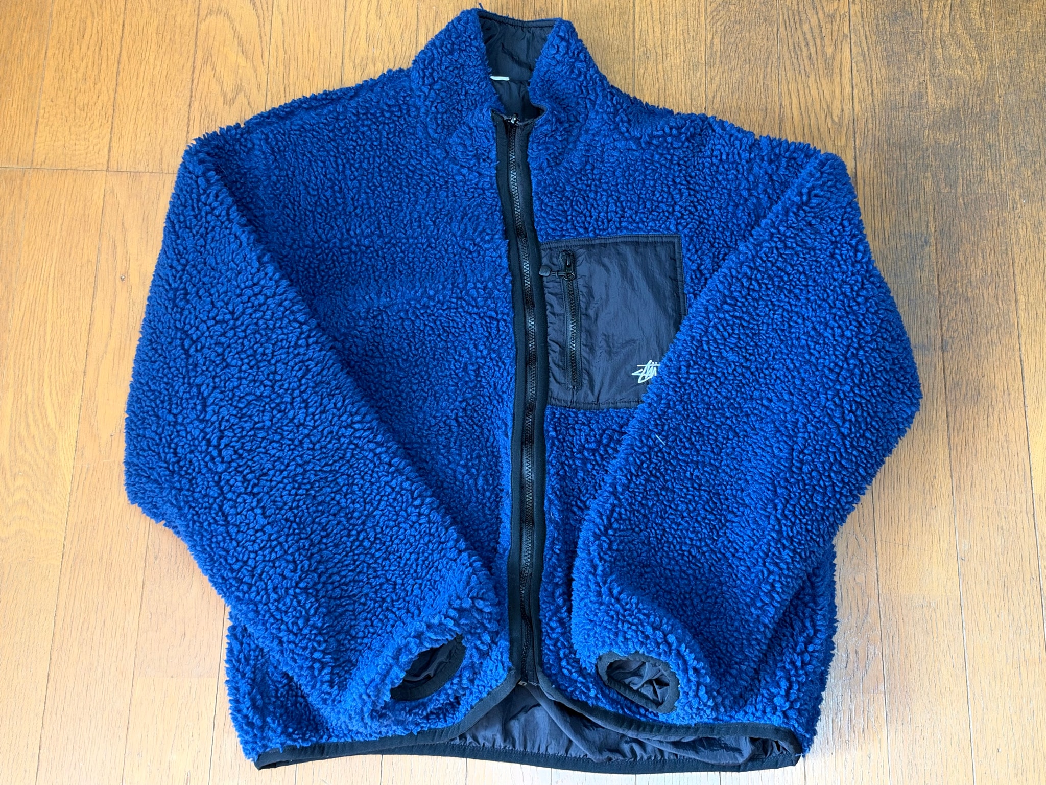 Stussy Sherpa Reversible Jacket "Weathered Blue"