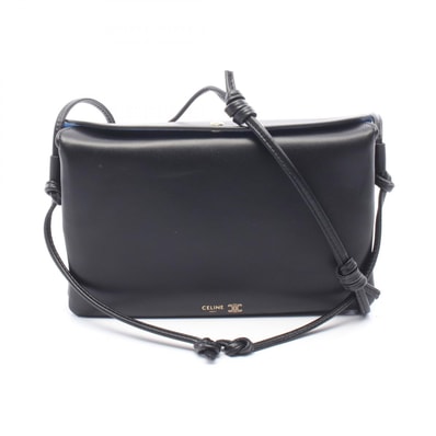 セリーヌ CELINE トリオ フラップ ショルダーバッグ バッグ レザー レディース ブラック系 10P862O8638NO 【新品】