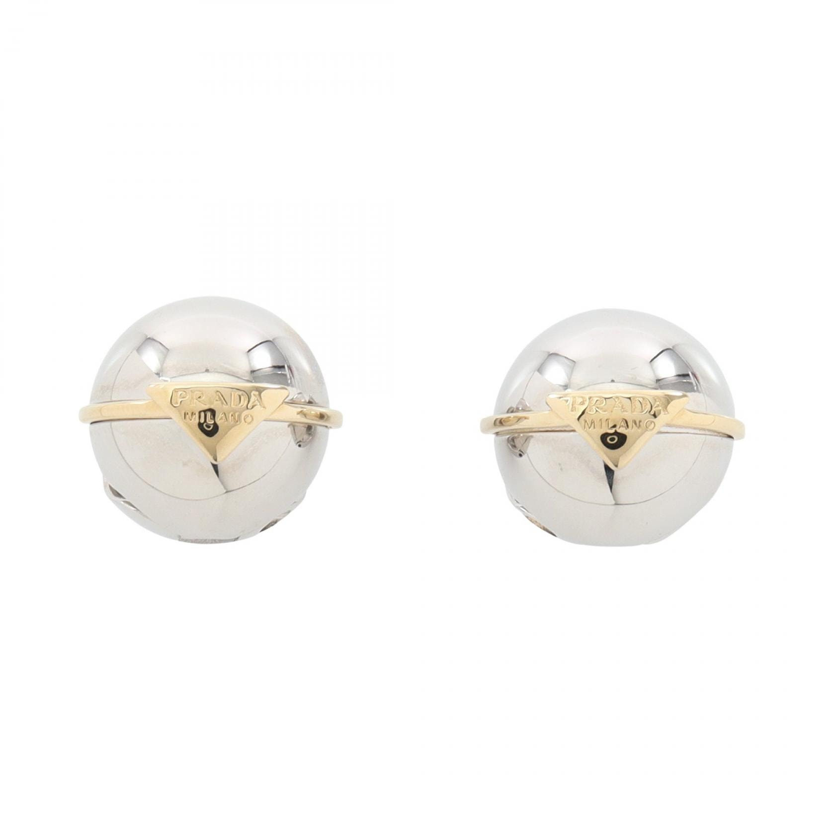 プラダ PRADA トライアングルロゴ ピアス ジュエリー GP(ゴールドメッキ) レディース シルバー系 / ゴールド系 【中古】