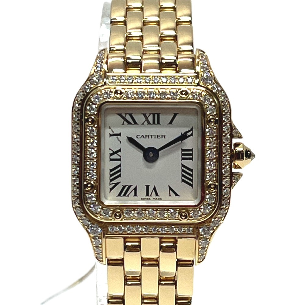カルティエ CARTIER K18無垢 カルティエ パンテール ドゥ カルティエ ミニ WJPN0081 ベゼルダイヤ クォーツ 腕時計 K18 ゴールド 未使用