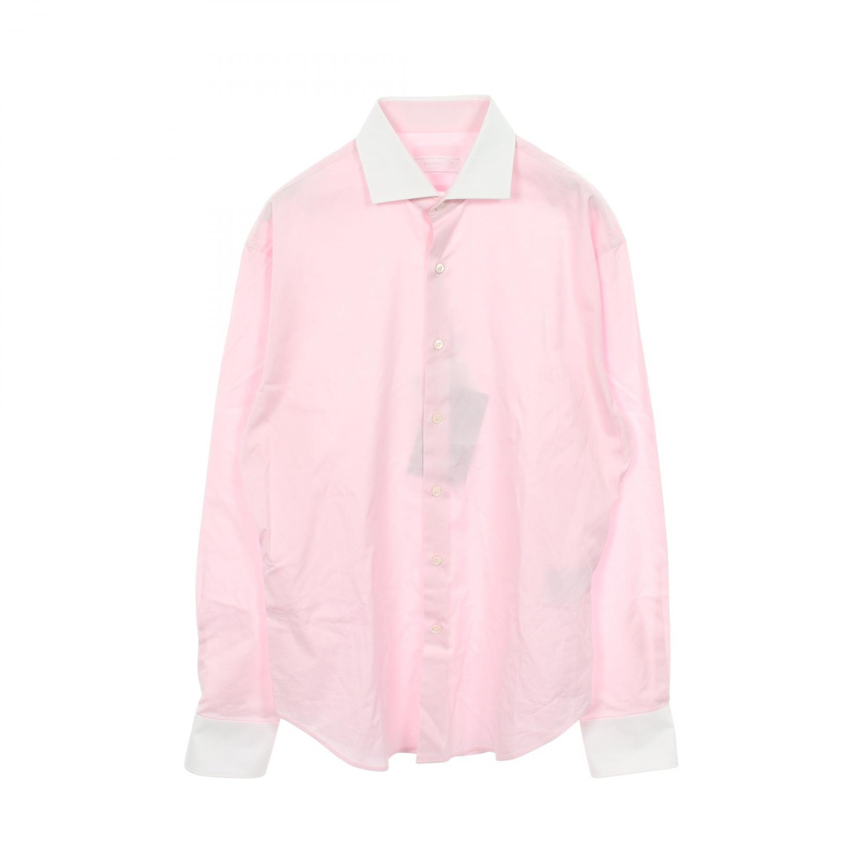プラダ PRADA 長袖 クレリック 衣料品 トップス コットン メンズ ピンク系 UCN572 【中古】