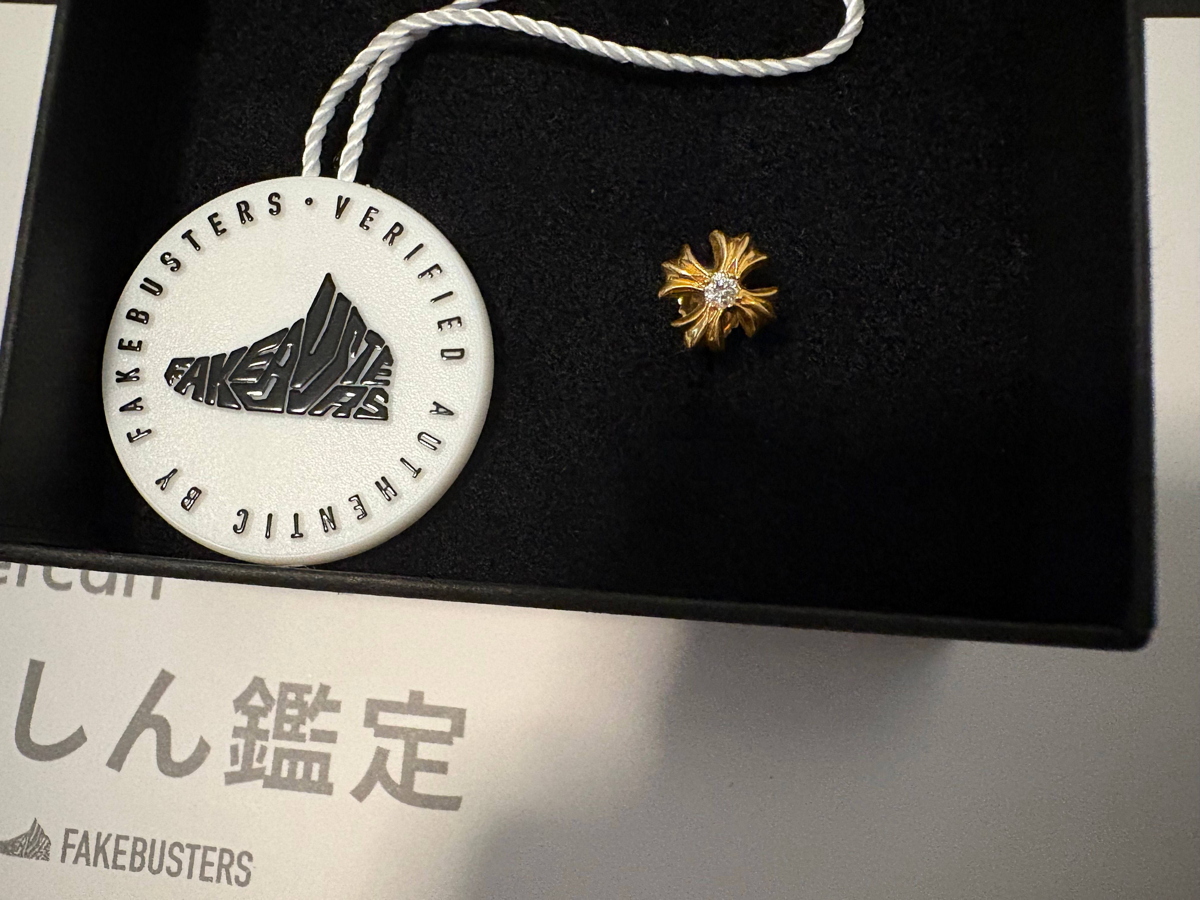 Chrome Hearts 22K CH Plus Stud Pierce W / Diamond (2.1 mm x 1st Stone) (CH Specification) 22K "Gold"