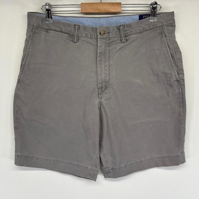 古着 ポロ・ラルフローレン POLO RALPH LAUREN ショートパンツ チノ ハーフ 短パン ワンポイントロゴ w34 グレー メンズ