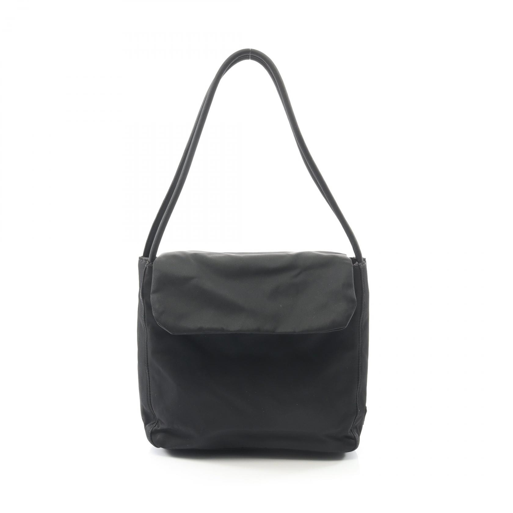 プラダ PRADA トライアングルロゴ ハンドバッグ バッグ ナイロン レディース ブラック系 【中古】