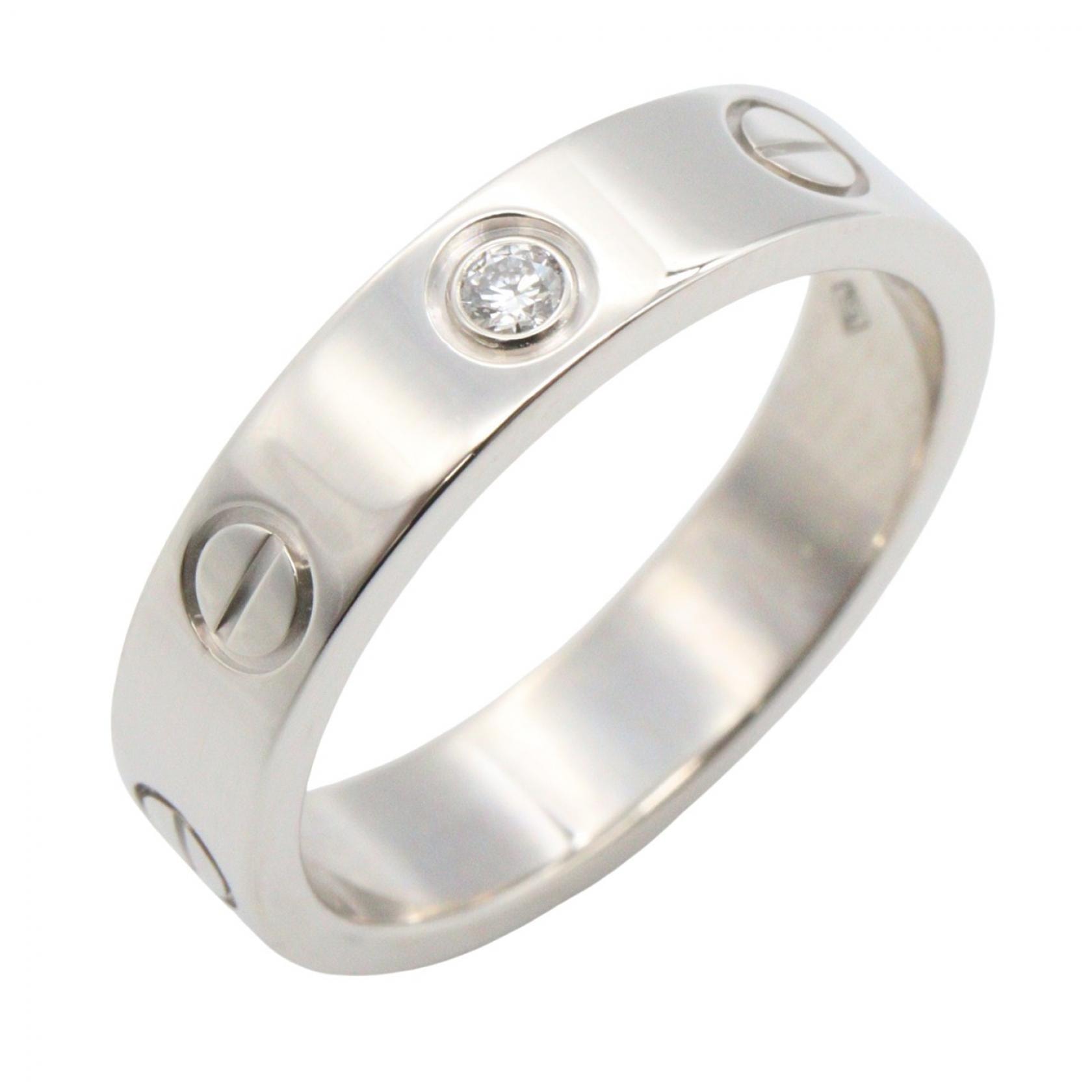 カルティエ CARTIER ミニラブリング 1PD リング・指輪 ジュエリー K18WG(ホワイトゴールド) ダイヤモンド メンズ レディース シルバー系 / クリア系 B4050500 【中古】