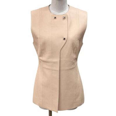 美品 エルメス ベスト ピンクベージュ レディース 38