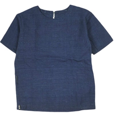 新品 KUON クオン 日本製 BORO PULLOVER 襤褸プルオーバーシャツ 2001-SH01 S DARK BLUE 半袖 久遠 定価55,000円 トップス g26436