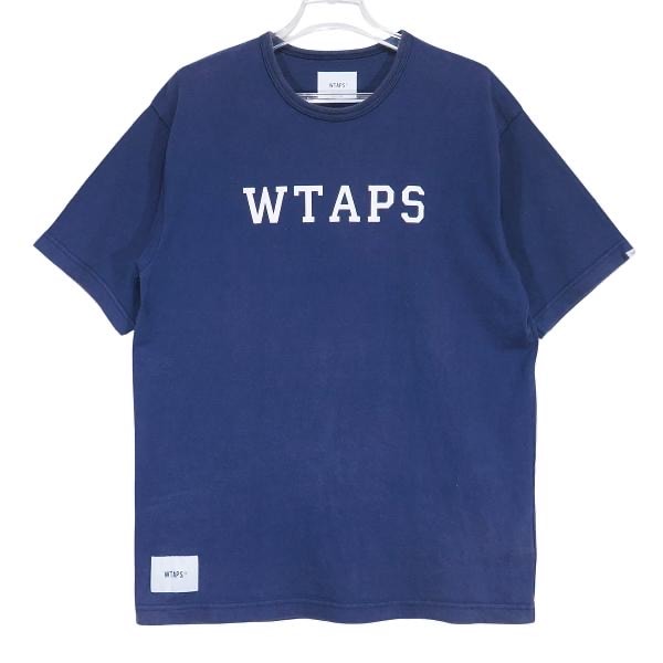 WTAPS ダブルタップス 21SS COLLEGE/SS/COTTON 211ATDT-CSM20 カレッジ ショートスリーブ コットン Tシャツ ネイビー クルーネック カットソー 半袖 サイズ02(M)