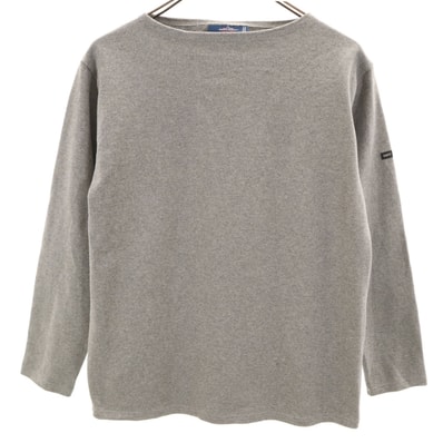 SAINT JAMES セントジェームス フランス製 長袖 ボートネック バスクシャツ SM グレー