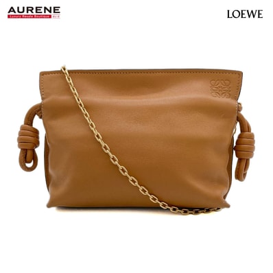 LOEWE ロエベ ショルダーバッグ 巾着 バケット フラメンコ クラッチ ナノ チェーン レザー ブラウン レディース
【中古】