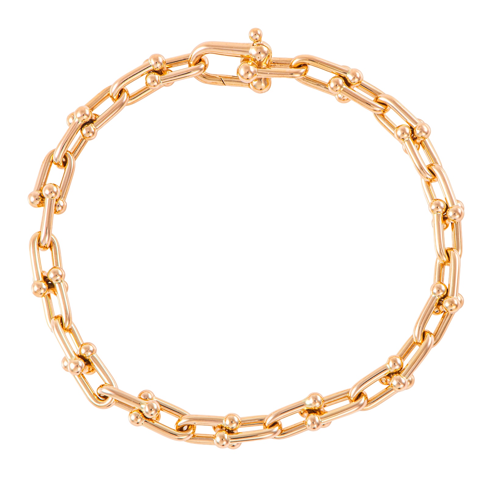 TIFFANY&Co. ティファニー ハードウェア スモール リンク ブレスレット K18RG ピンク ゴールド【中古】
