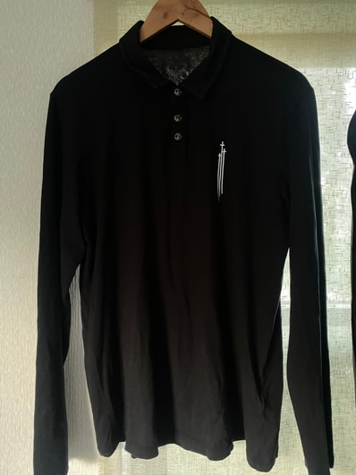 chrome hearts 長袖ポロ シルバーボタン