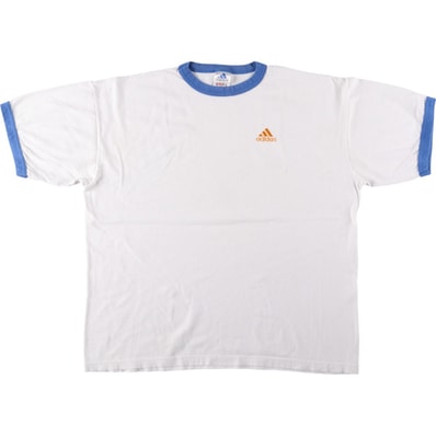 古着 90~00年代 アディダス adidas リンガーTシャツ USA製 メンズXL相当/eaa659476