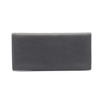 サンローランパリ SAINT LAURENT PARIS ロゴ 二つ折り長財布 財布 レザー レディース ブラック系 【中古】