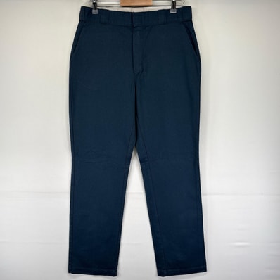 古着 ディッキーズ Dickies パンツ 874 ワンポイントロゴ チノパン ジップ ワーク 作業着 センタープレス 10L ネイビー系 メンズ