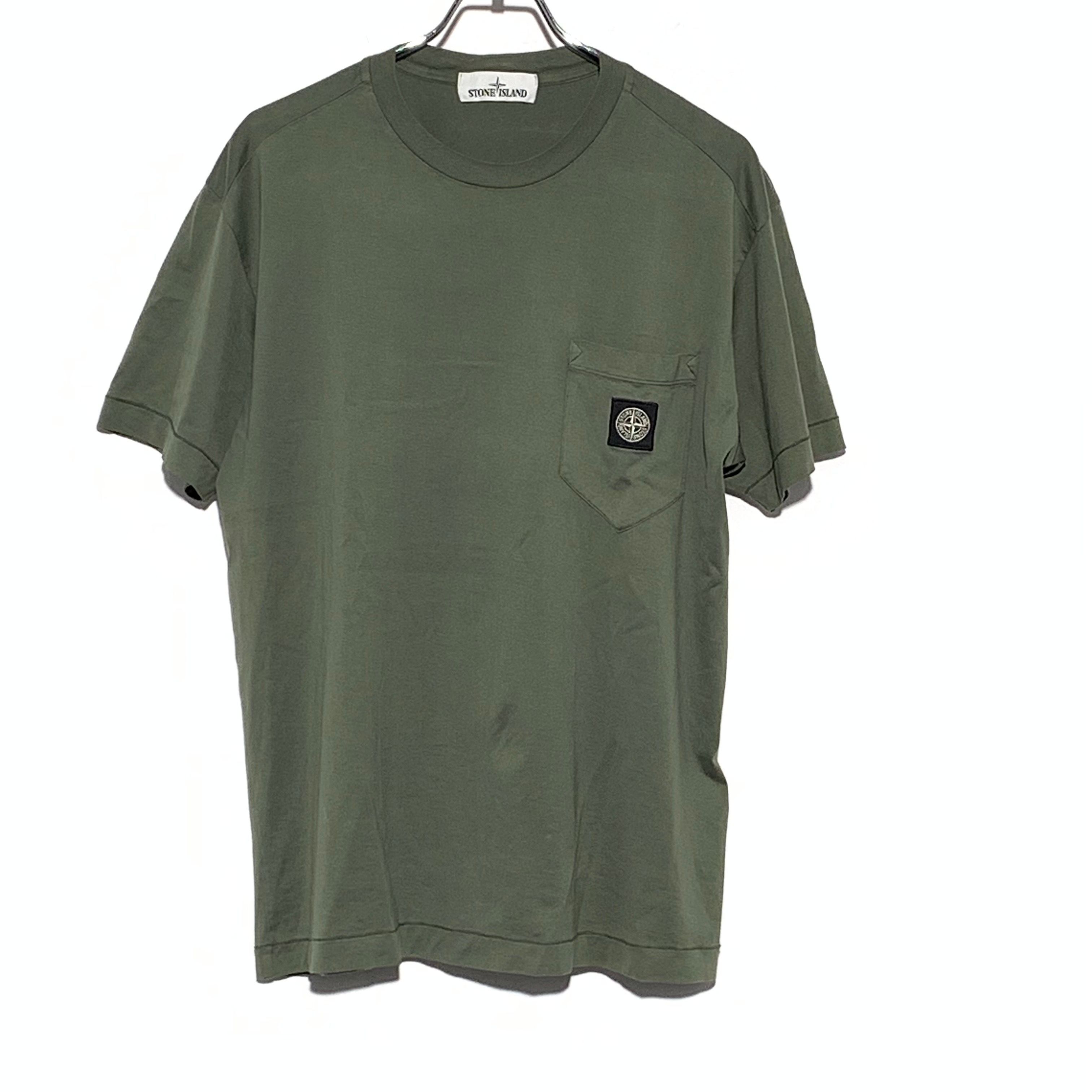 STONE ISLAND コンパスロゴポケットTee オリーブ