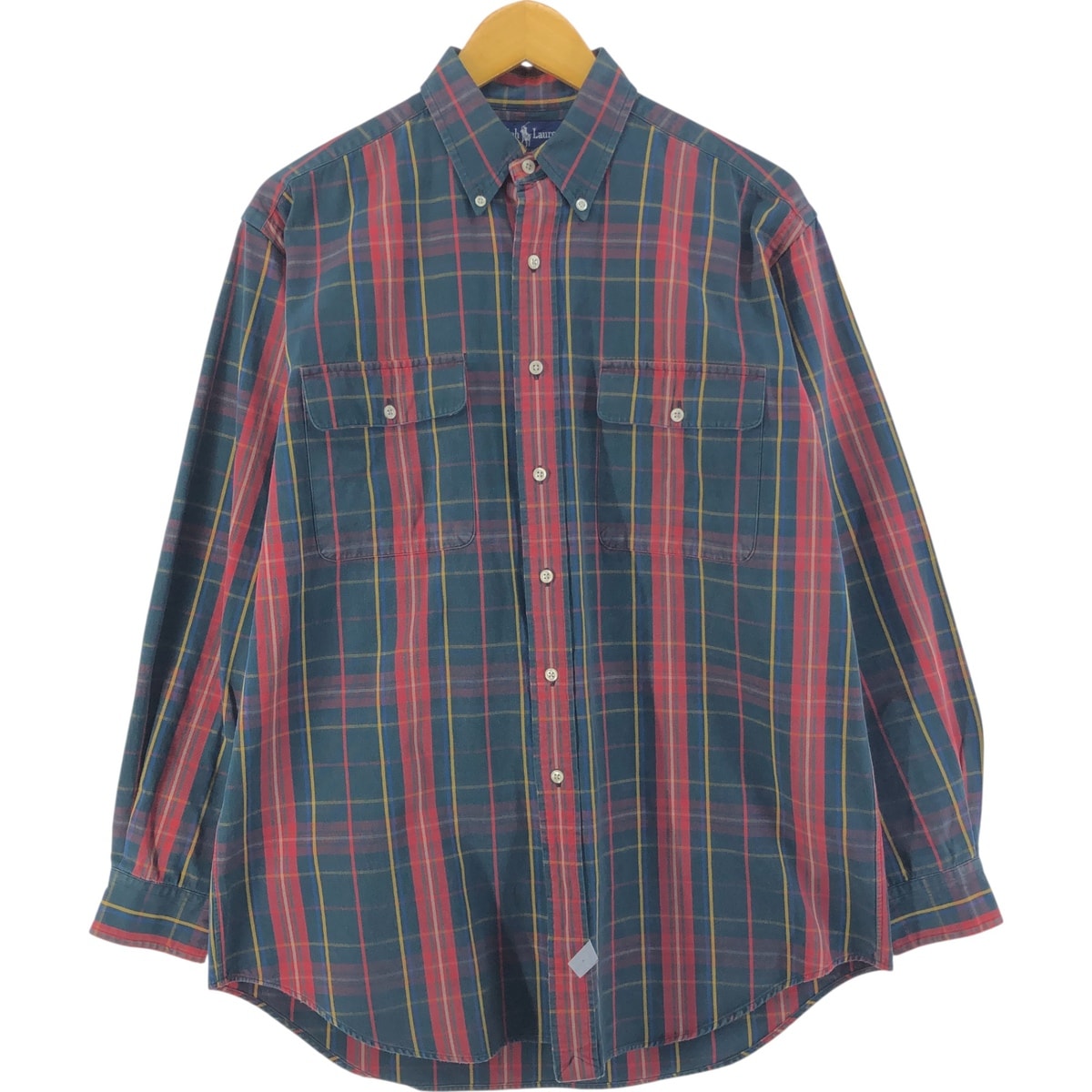 古着 ラルフローレン Ralph Lauren 長袖 ボタンダウンチェックシャツ メンズM相当/eaa533620