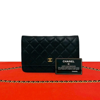 CHANEL シャネル マトラッセ ココマーク キャビアスキン ショルダーバッグ ブラック
34223