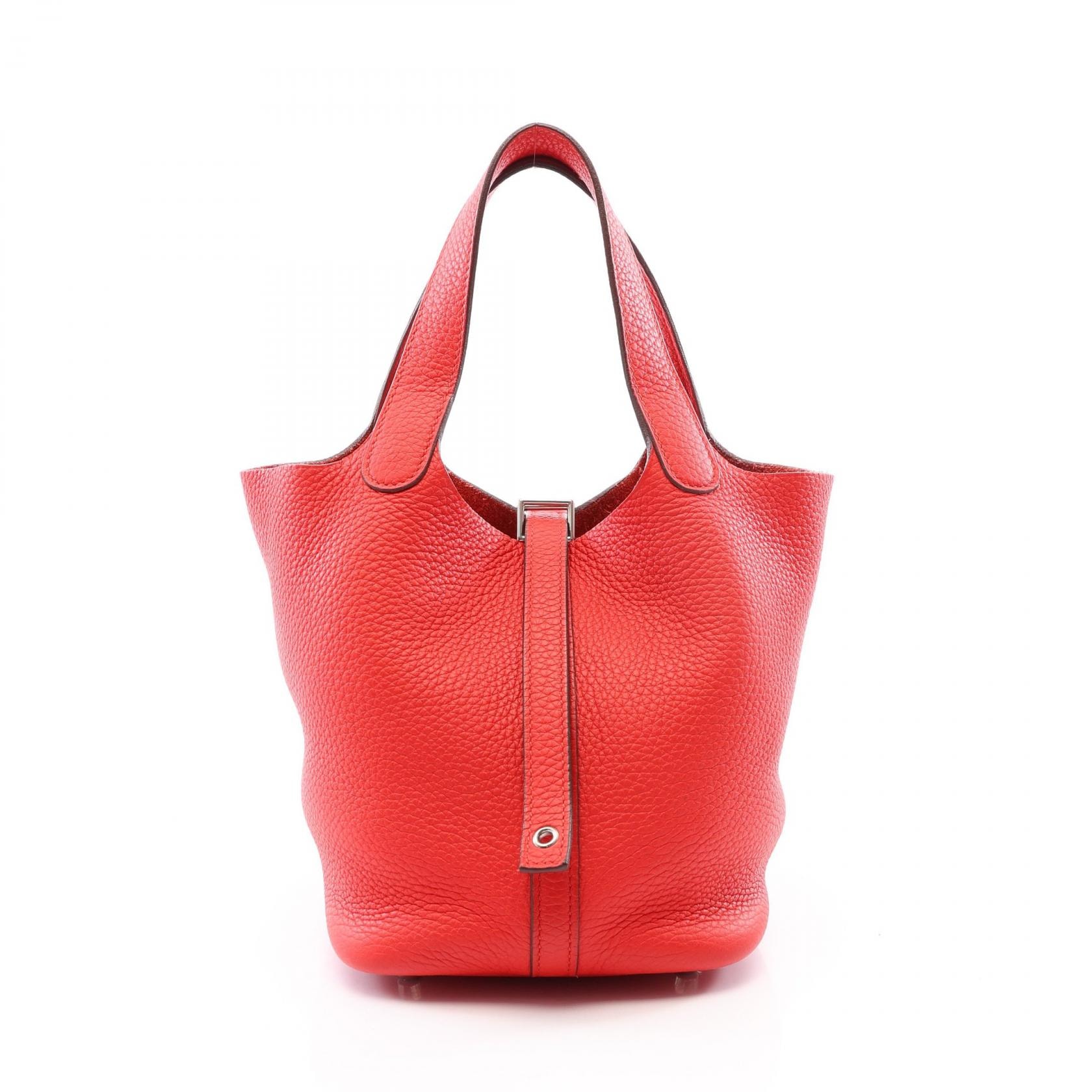 エルメス HERMES ピコタンロックPM ルージュクー ハンドバッグ バッグ トリヨンクレマンス トリヨンクレマンス D刻印(2019年製造) レディース レッド系 【中古】