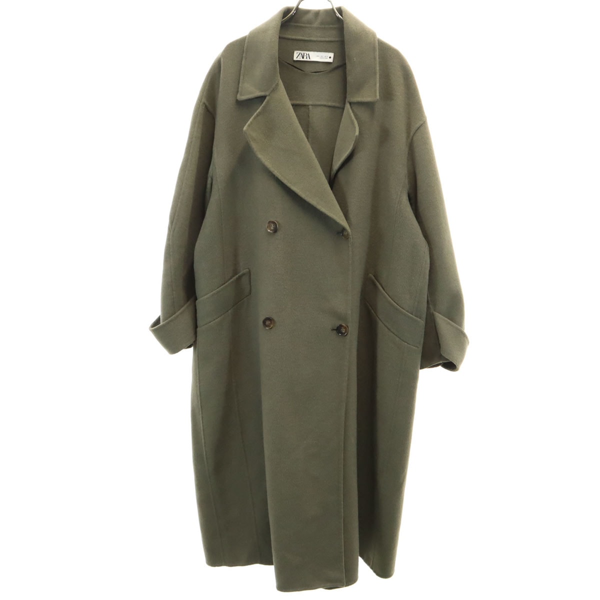 ZARA ザラ ウールブレンド コート L カーキ