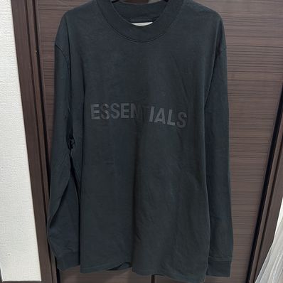 FEAR OF GOD ESSENTIALS 3D Silicon Applique Boxy Long Sleeve T-Shirt "Black"