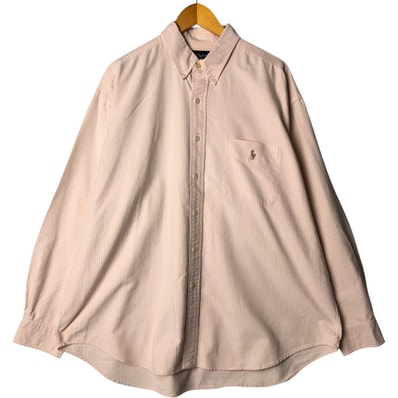 古着 ラルフローレン Ralph Lauren BIG SHIRT 長袖 ボタンダウンストライプシャツ メンズXL相当/eaa575427