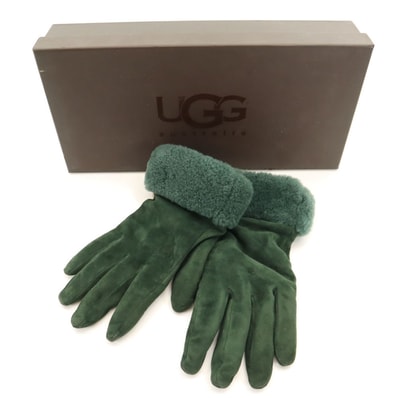 UGG アグ グローブ 手袋 M グリーン 箱付き